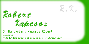 robert kapcsos business card