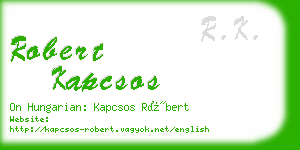 robert kapcsos business card